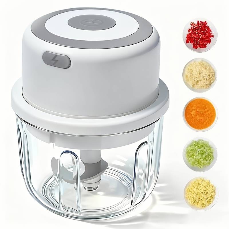 450ml Electric Garlic Chopper, Portable Veggie Chopper, Garlic Grinder Masher Onion Chopper, Blender For Vegetables, Wireless Food Processor For Ginger, Chili, Fruit, Meat, Etc