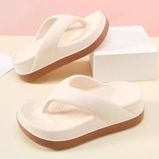 Slippers For Woman & Men, Soft Flip Flops Light Weight Shower Shoes Comfortable Beach Thong Sandals Outdoor Flat Platform Sea Flip Flops 40-41