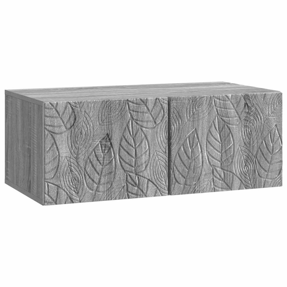 Väggmonterad TV-bänk 98 x 31 cm Grå Sonoma Konstruerat trä