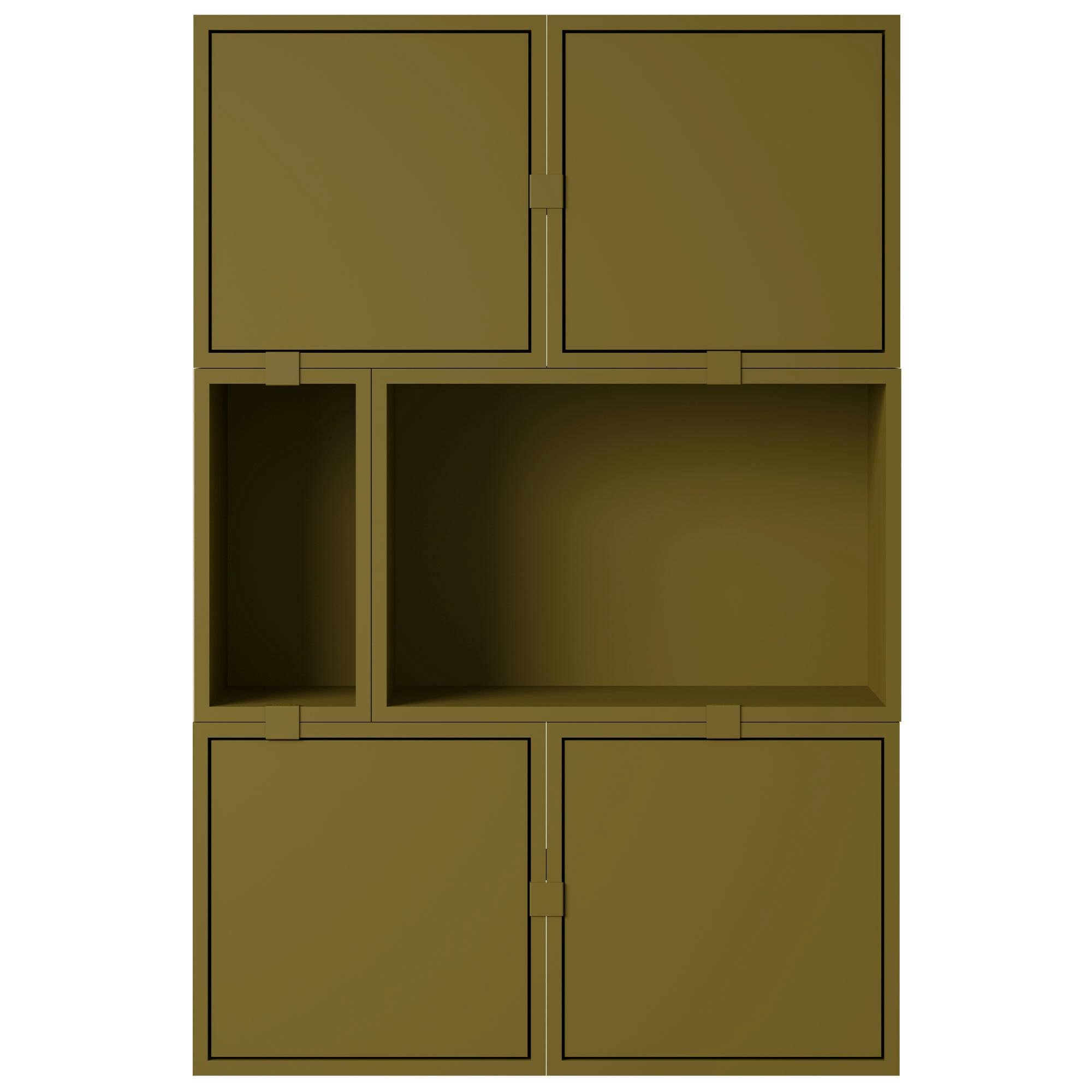 Muuto - Stacked Configuration 4 Skänk Mörkgrön - Brungrön