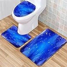 RHRYUNUBT Modernt toalettstolskydd Vattenabsorption 3st Sätta mattor Dekoration Hem Badrum Anti-Slip Golvmattor Utskriftsmönster Rug toalettstol(XXM0720-13)