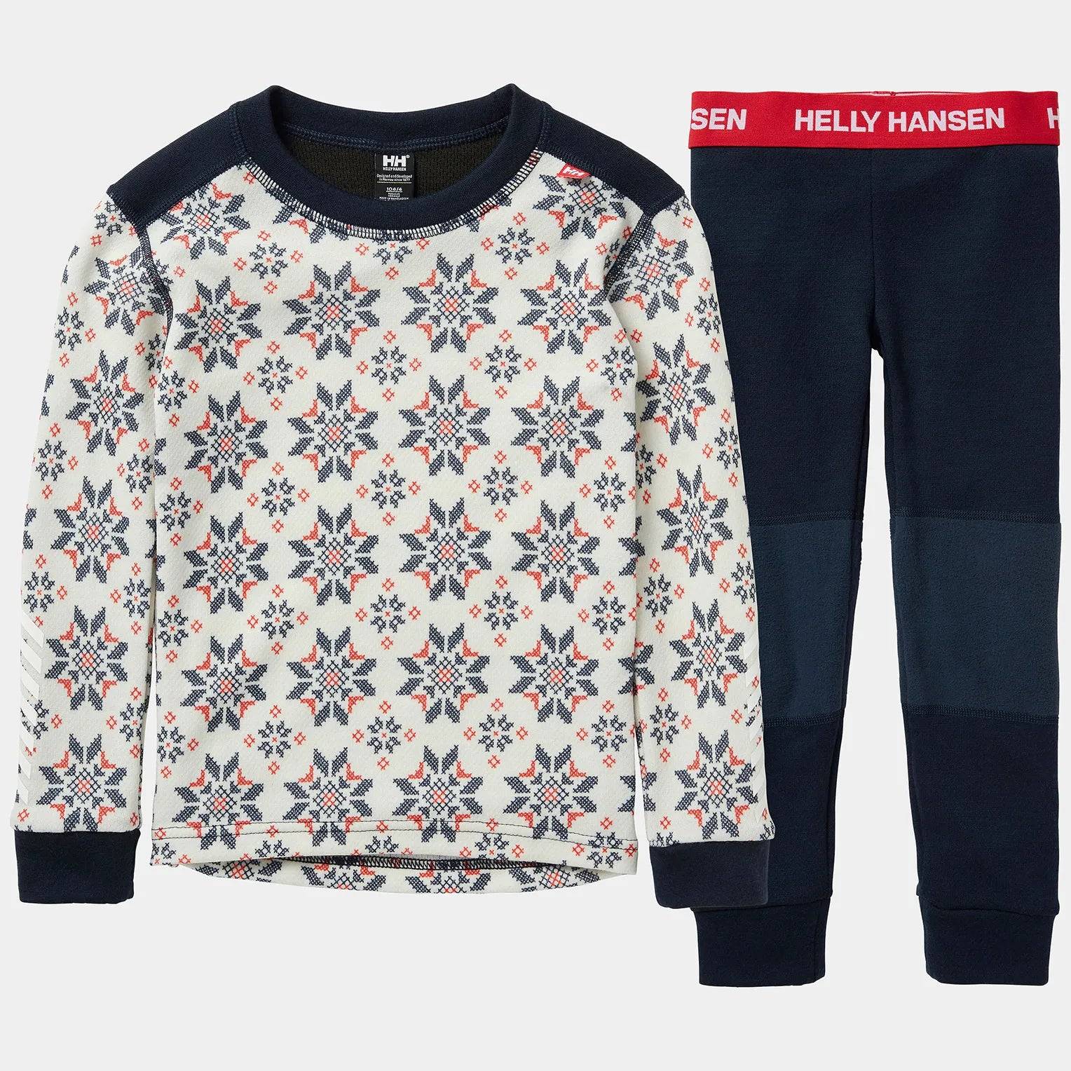 Helly Hansen Kids' Graphic LIFA® Merino Wool Base Layer Set Skiundertøj Børn - Navy - Navy / 86 cm / 1 år