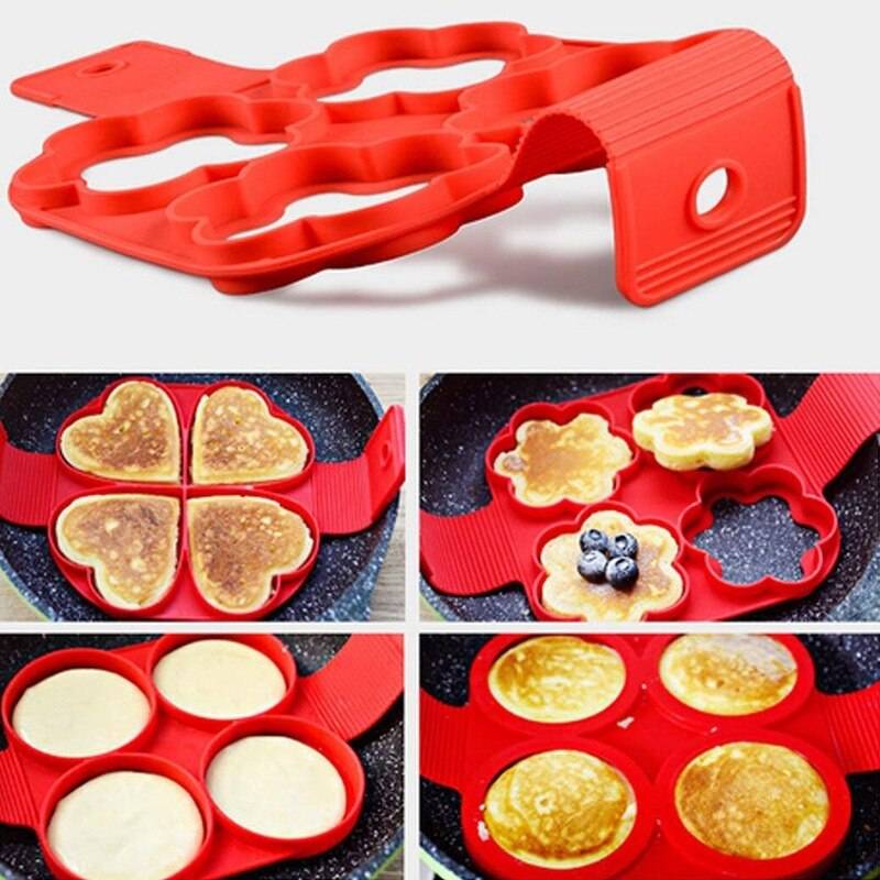Stekt äggform pannkaksmaskin form äggformare omelett nonstick matlagningsverktyg pan vänd ägg ringform köksprylar tillbehör - Runda