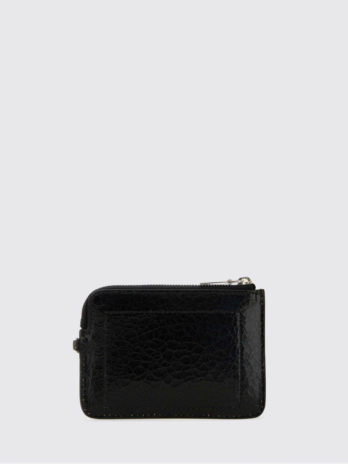 McQueen Crackled Leather Credit Card Holder - OS