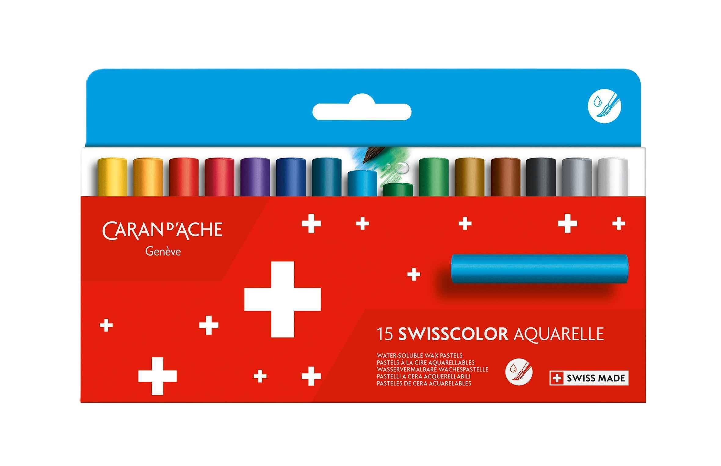 Caran Swiss Color Pastel set in paper box d'Ache 7502-815 Water-soluble 15-color