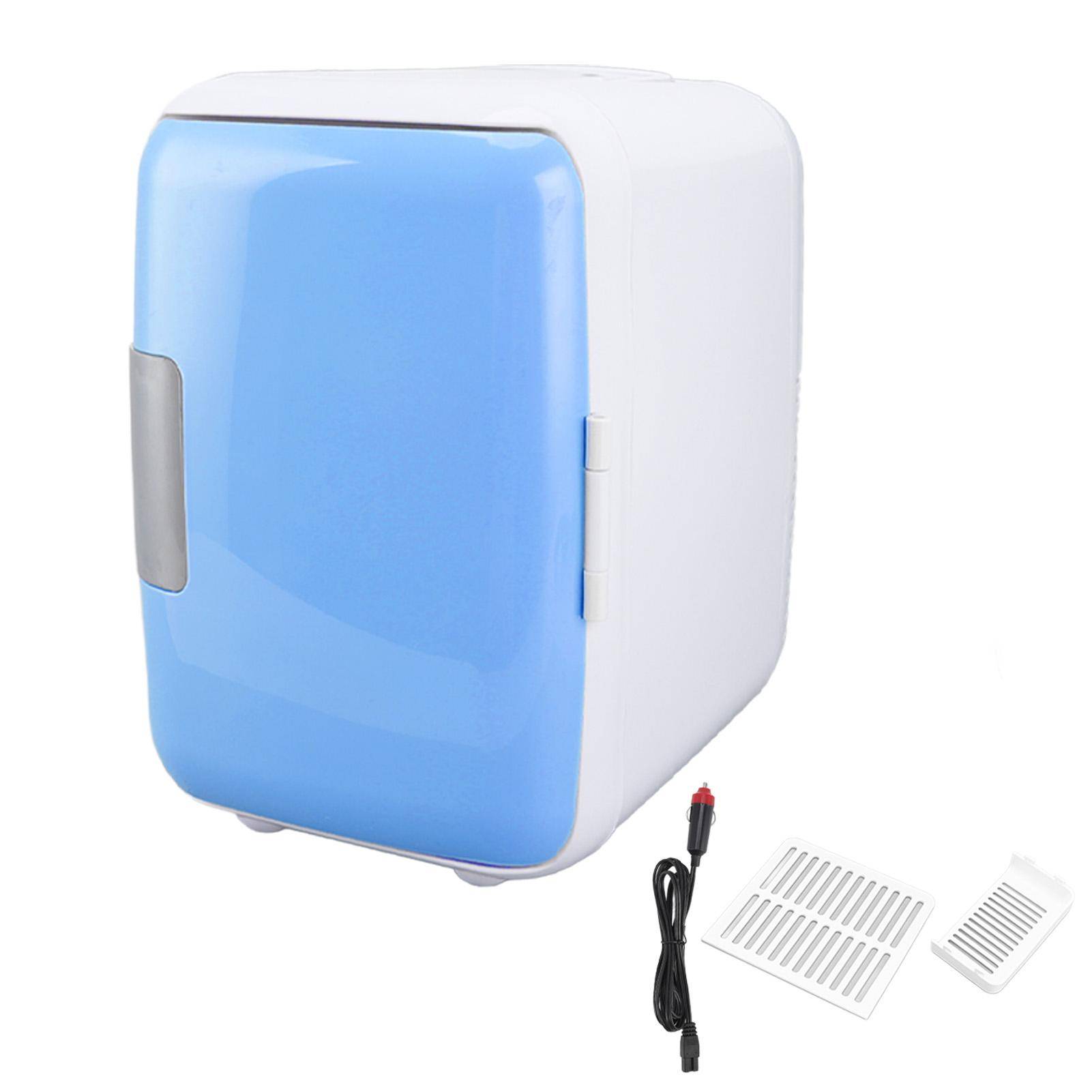 Car Fridge 4 Liters Durable ABS Cosmetic Storage Detachable Partition Portable Mini Fridge for Food blå