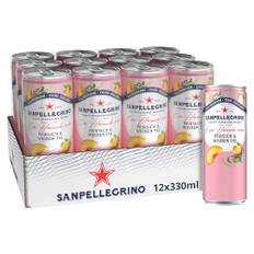 San Pellegrino Creazioni Pfirsich & weißer Tee, Kalorienarme Limonade, 37 Kalorien pro Dose, 12er Pack (12 x 330ml) Einweg-Dosen