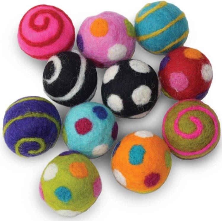 Ball Wool Cat Toy - Pack 2 blandade färger