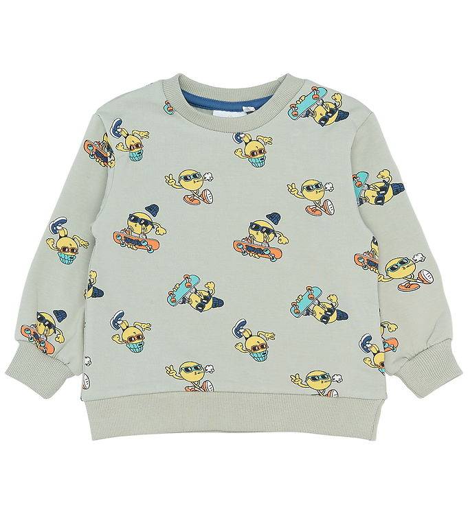 The New Siblings Sweatshirt - TnstSantiago - Aqua Gray m. Print - The New - 2 år (92) - Sweatshirt