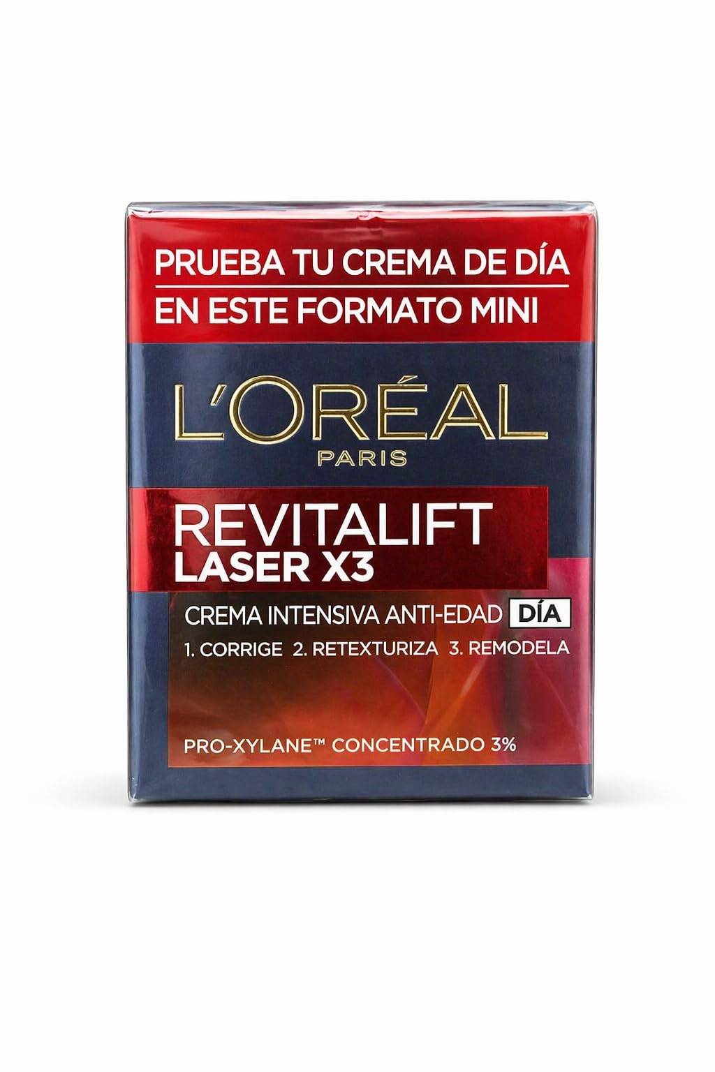 L’Oréal Paris Revitalift Laser X3 Dagkräm 15 ml - -Återfuktande Ansiktskräm Mot Åldrande Med Pro-Xylane, Uppstramande & Rynkreducerande Kräm, Hudomstr