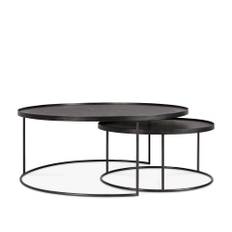 Ethnicraft - Round tray coffee table set - L/XL - Sofaborde - Dawn Sweitzer - Sort - Metal/Træ