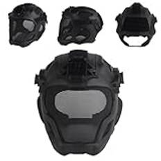 WQZXM Endelad Snabb Taktisk Hjälm Airsoft Lättviktsnät Fullskydd Ansiktsmask Molle För CS Paintball Shooting Jakt Utomhussport(Black)