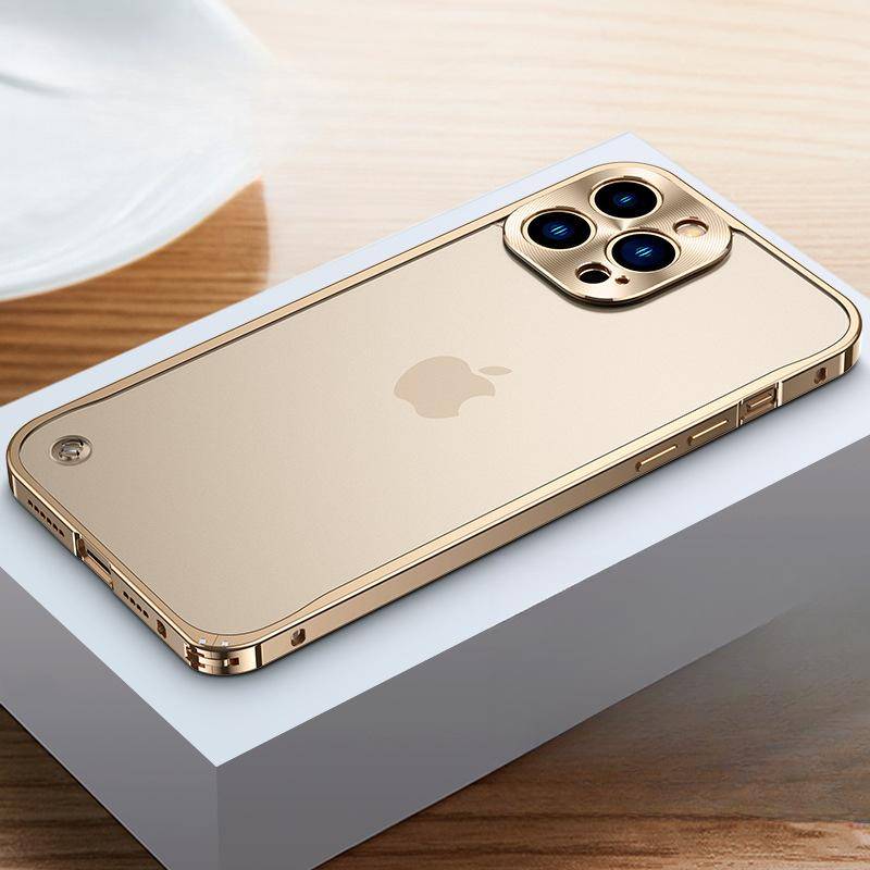 Gäller För IPhone15 Metallram Lins Mobilskal Apple 14 Kreativ Sjöhästspänne XR Matt Baksida iPhone 13Pro