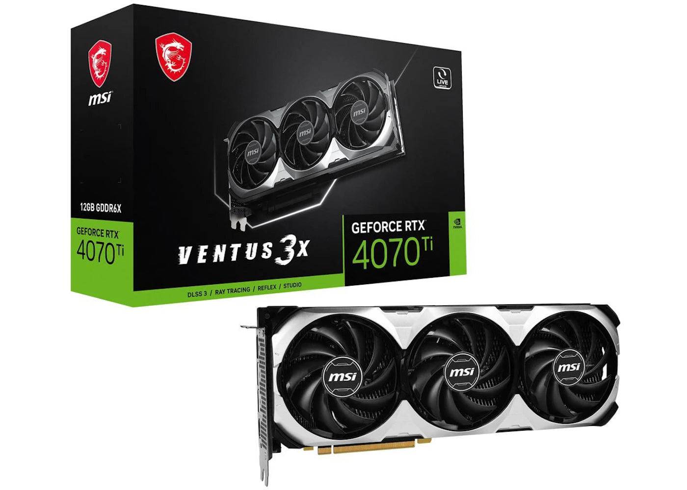 NVIDIA MSI Ventus GeForce RTX 4070 Ti VENTUS 3X 12G Graphics Card - One Size (One Size)