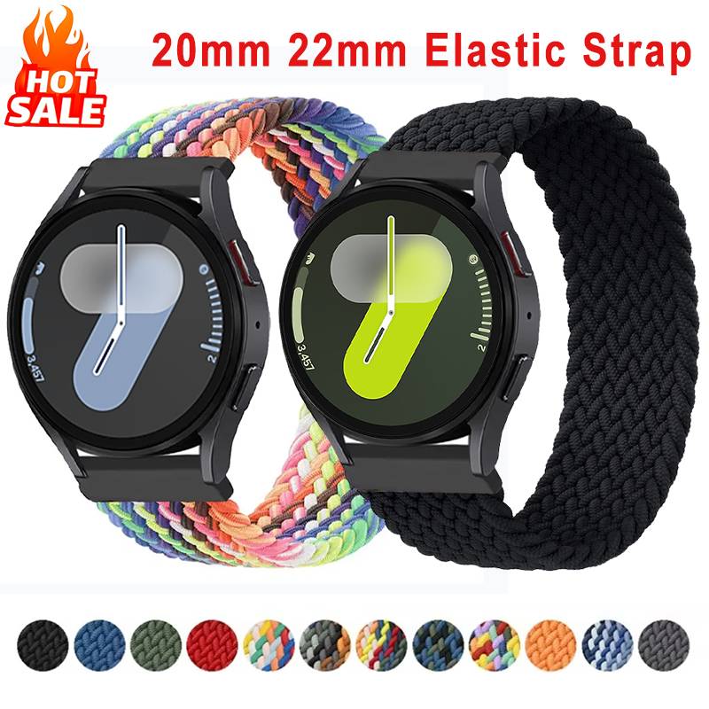20mm 22mm Elastic Solo Band for Samsung Galaxy Watch 7 6 5 4 40mm 44mm 6Classic Bracelet Correa for Huawei Watch GT5 4Pro Strap