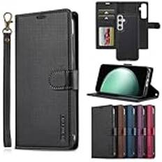 Phone Case Kompatibel med Samsung Galaxy A35 5G plånboksfodral med korthållare PU-läder Magnetiskt löstagbart stöd Stötsäkert handledsrem Avtagbart flipfodral till Samsung Galaxy A35 5G Smartphone Bak