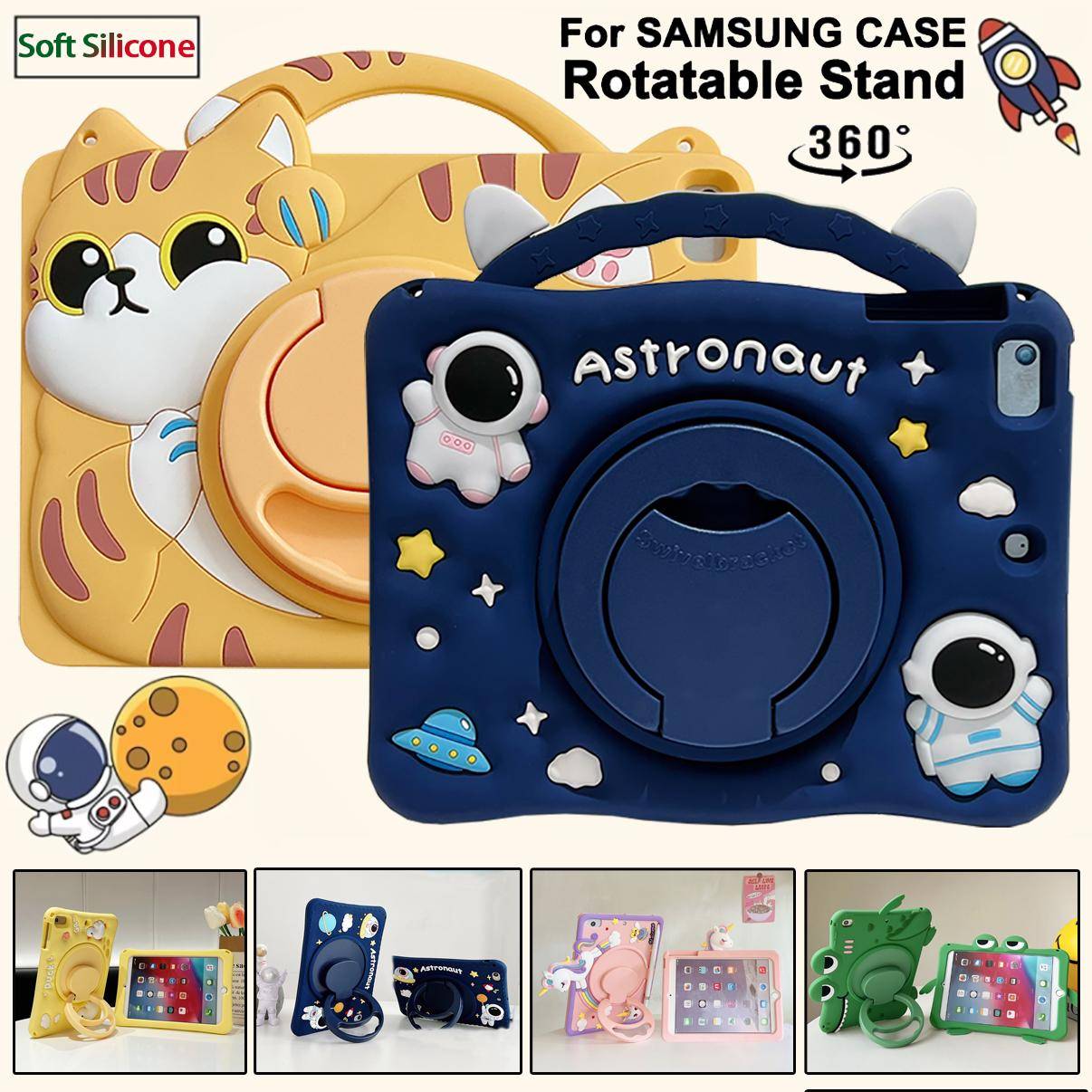 Fodral för Samsung Galaxy Tab A9 Plus 11  A9 8.7  A8 10.5 S6 Lite 10.4  A7 Lite T220 T500 T510 T290 Barn Tecknad Surfplatta Ställ Skydd