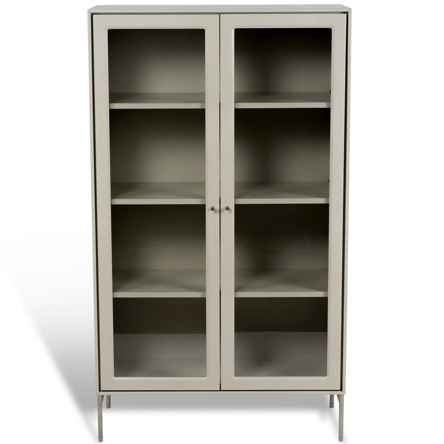 Mavis Volt Skab Med Glasdør 130 Cm /rustfrit Stål - Skabe og vitrineskabe Mdf Beige - 1E53BG130K.