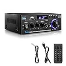 Hifi förstärkare – KKMOL stereoförstärkare, AK45 mini Bluetooth-radio ljudförstärkarmottagare, wiimp ampere, 12 V/220 V 400 W 2 kanaler digital slutförstärkare ljudförstärkare med USB, SD-kort,