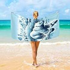 Handdukar björn simning i vattnet bärbar bastu handduk sandfritt strandlakan spa handduk för simbassäng resor 80 x 130 cm