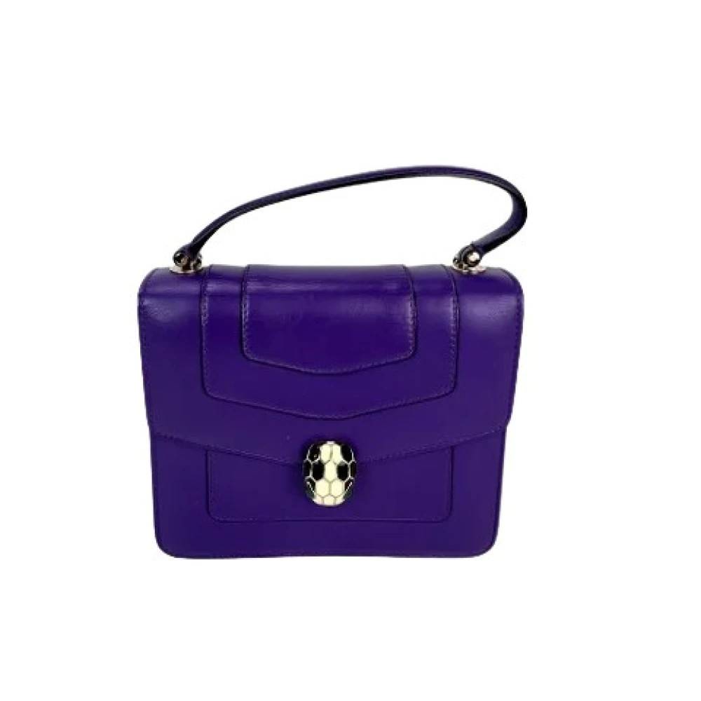 Bvlgari Vintage Pre-owned Serpenti Forever Top Handle Crossbody Taske - Vintage - Dame - Lilla - ONE SIZE - Læder