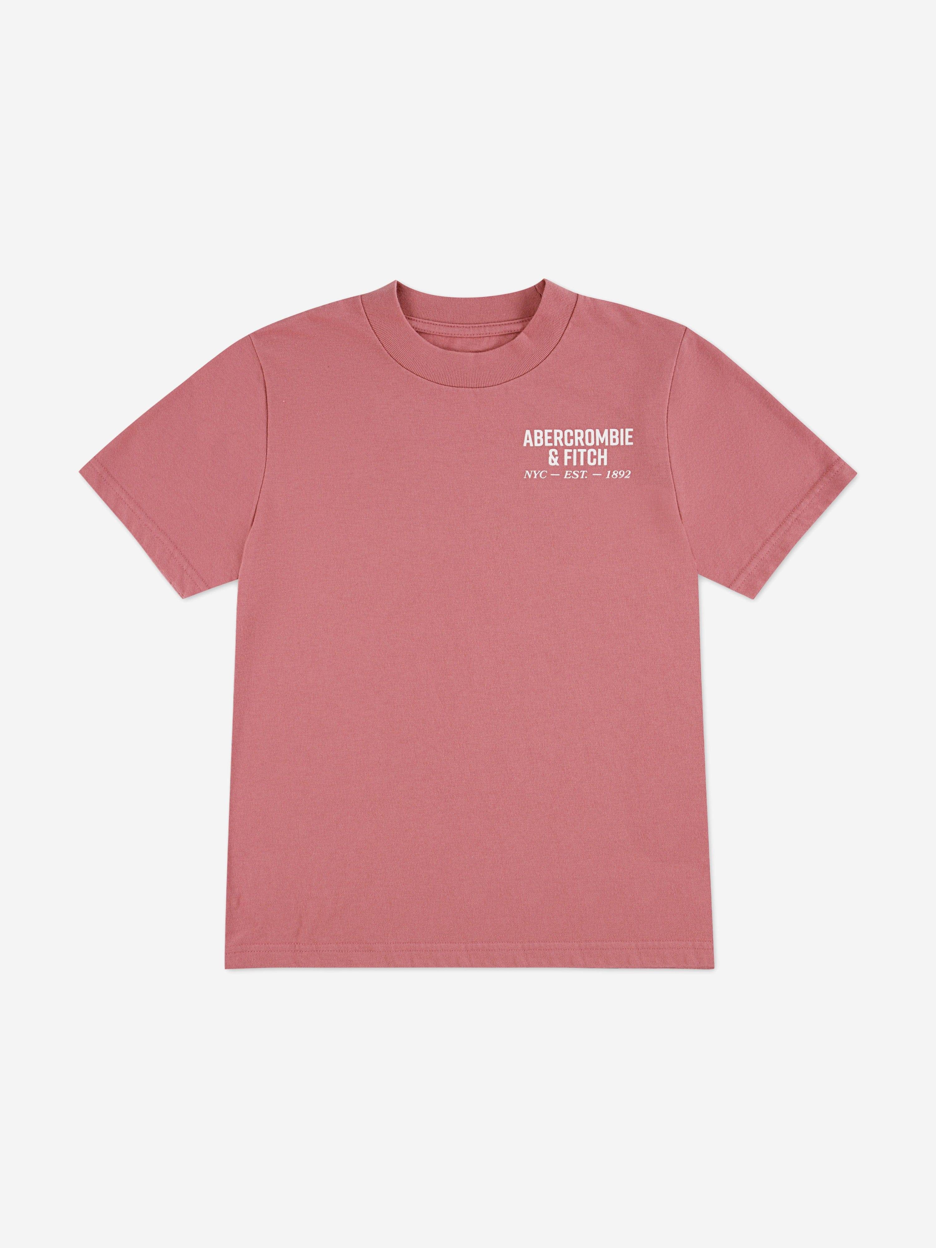 Abercrombie & Fitch Boys NYC EST 1892 Logo T-Shirt in Pink - Pink / 13 - 14 Yrs (13 - 14 Yrs)