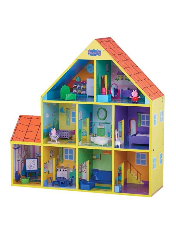 Spectron Peppa Pig Wooden Dollhouse with 9 Rooms