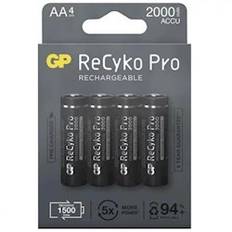 GP ReCyko Pro AA-batteri 2000 mAh, 4-pack - Tänk på miljön, och spara pengar - med GP:s laddbara batterier tillverkade av återvunnet material