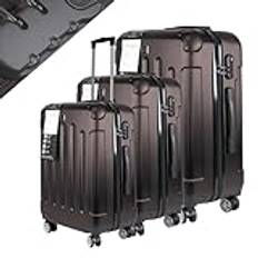 By NordicDesign hand luggageTravel in Style and Convenience with our Durable Carry-On Luggage - Your Perfect Travel Companion!" one set 3 pcs color COFFEE