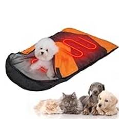 Gvblkq Heat Dog Sleeping Bag, Portable Electric Heating Pad, Dog Bed For Camping, Pet Sleeping Bag, Heating Cat Warmer, Dog Backpacking Gear, Outdoor Pet Bed, Electric Dog Heating Pad, Hiking