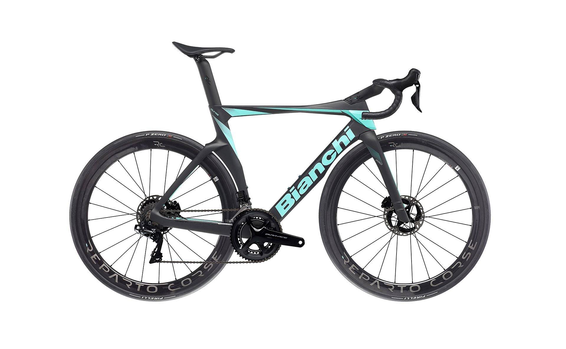 Bianchi Oltre PRO 2024 - Shimano Dura-Ace Di2 2x12sp - Reparto Corse RC50 - 013 / 53 / XJ - GRAPHITE / CK16 FULL MATT