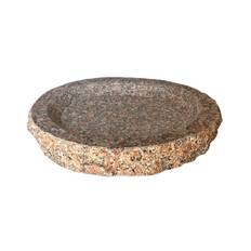 Fuglebad oval rød granit 30x25 cm