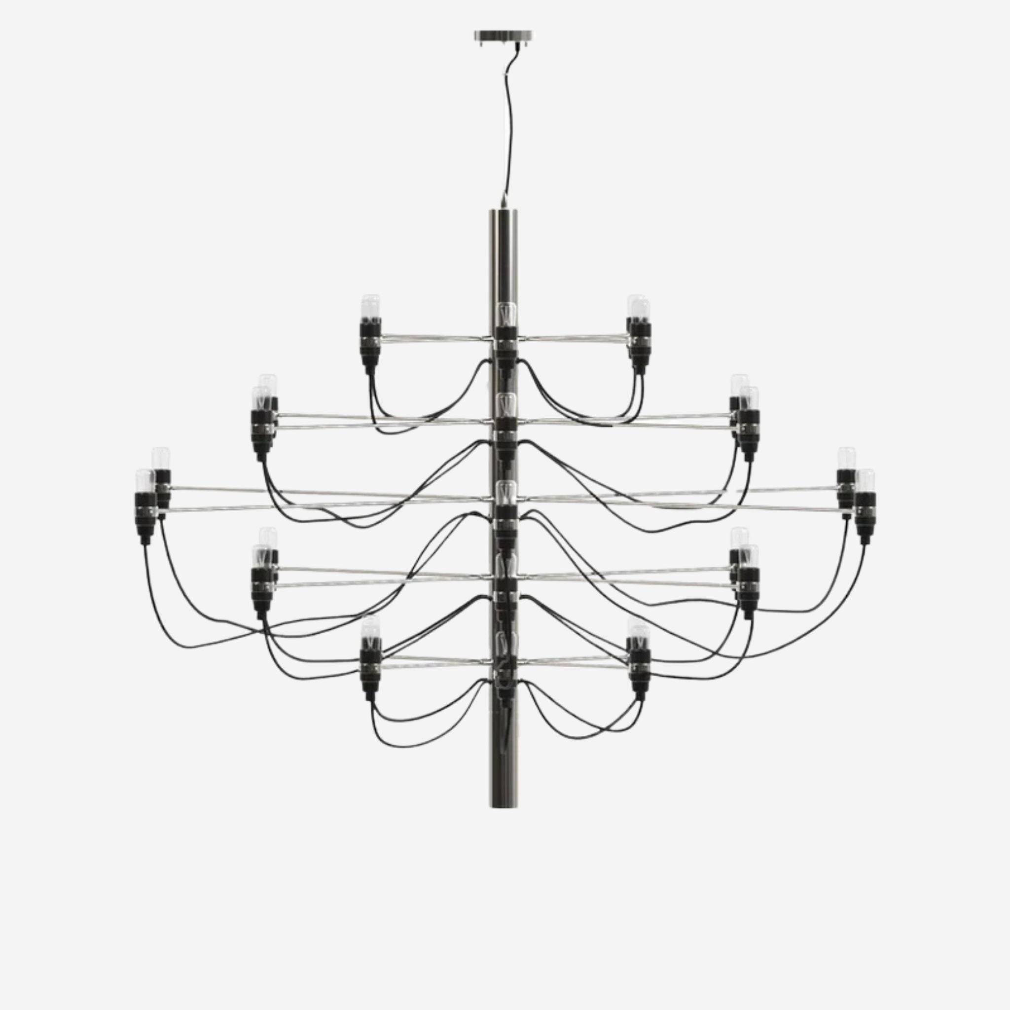 Elegant ljuskrona krom, 30 lampor - Modern takkrona Ø88 cm