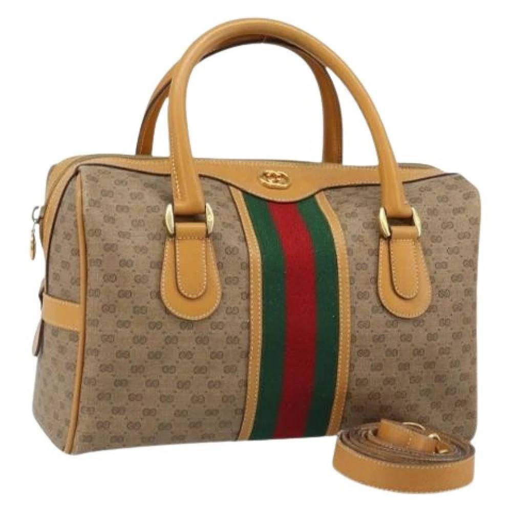 Gucci Vintage Pre-owned Boston Bag - Vintage - Dame - Beige - ONE SIZE - Uld