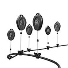 AMVR VR-kabelhantering,6-pack infällbart takremskivsystem för Quest3S/3/2/Rift/Rift S/ventilindex/HTC Vive/Vive Pro/HP Reverb G2/PSVR länkkabel (svart)