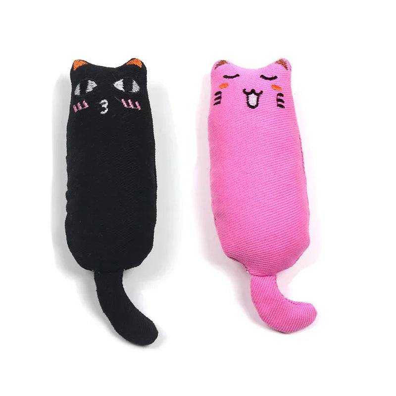 Catnip Plush Toy with Crinkle Sound - Dental Chew for Cats & Kittens - Black and Rose