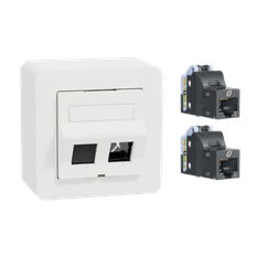 Datauttag Exxact 2x Kat6 UTP Actassi S-One Schneider Electric
