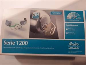 Ruko Serie 1200. Cylinder sæt ( RD1650 / RD1607 ) med 3 nøgler