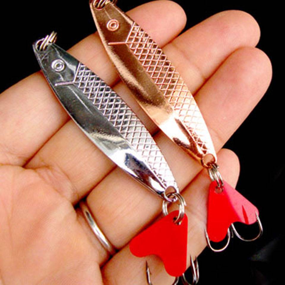 2PCS/Lot 6cm 10g Metal Spinner Spoon Fishing Lure Hard Baits Sequins Noise Paillette Artificial Bait with Treble Hook