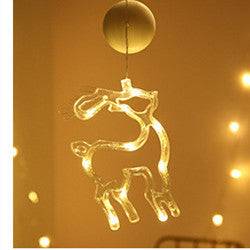 Star String Lights LED Christmas Curtain Lights Indoor Bedroom Home Party Decoration Snowman Christmas Tree Holiday Lights - Deer