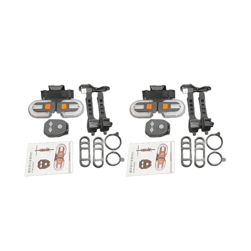 4X Bicycle USB Turn Signals Rechargeable Turn Signals Detachable Mountain Bike Night Riding Lights