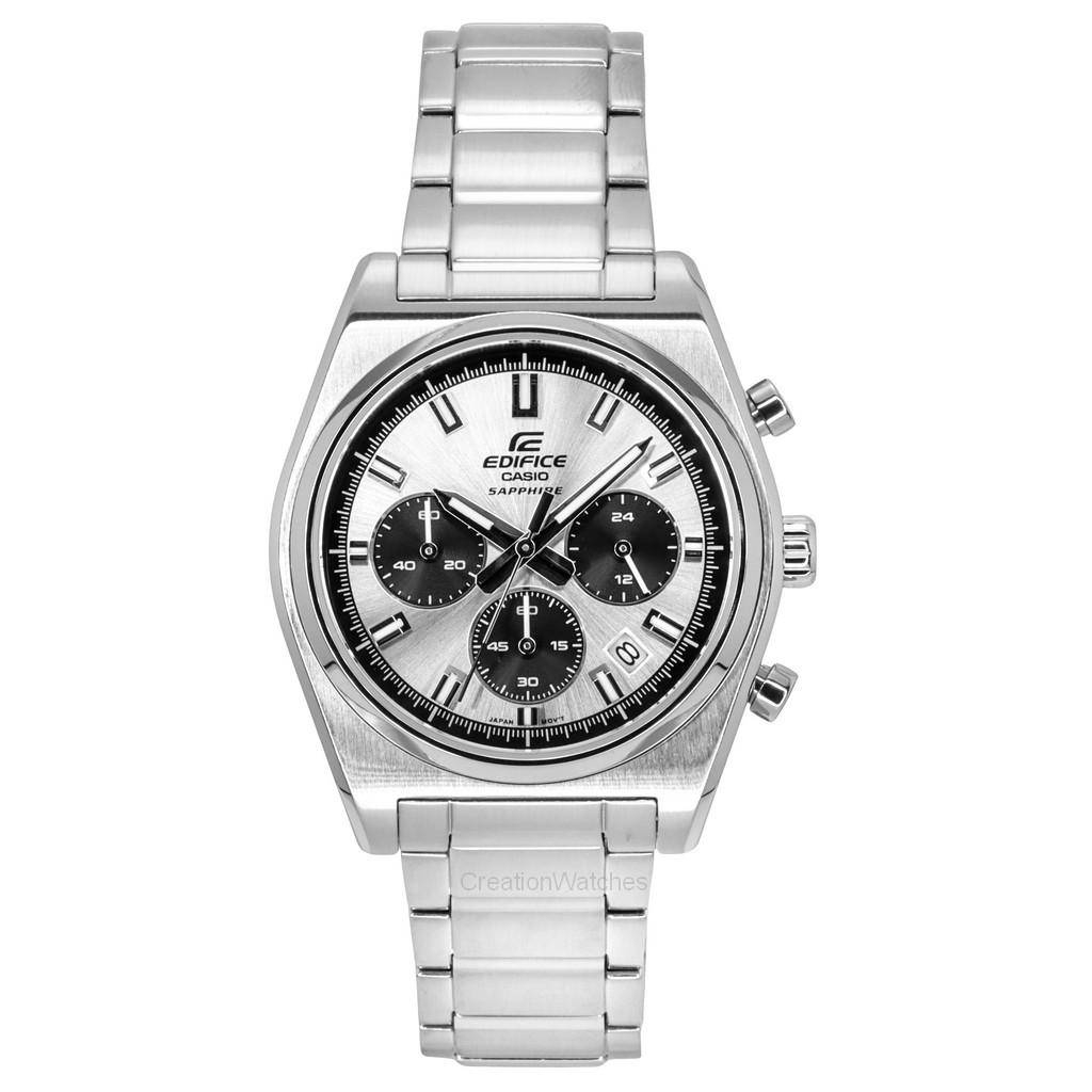 Casio Edifice Analog Kronograf Rostfritt Stål Silverurtavla Kvarts EFB-730D-7AV 100M Herrklocka silver