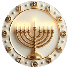 1 st 10 tum/12 tums väggklocka med gyllene menorah - kulturinspirerad design, tyst drift, varm ljuseffekt, perfekt för heminredning, ljudlöst kvartsur - Multifärgad (10 TUM (25 CM),12 TUM (30 CM))