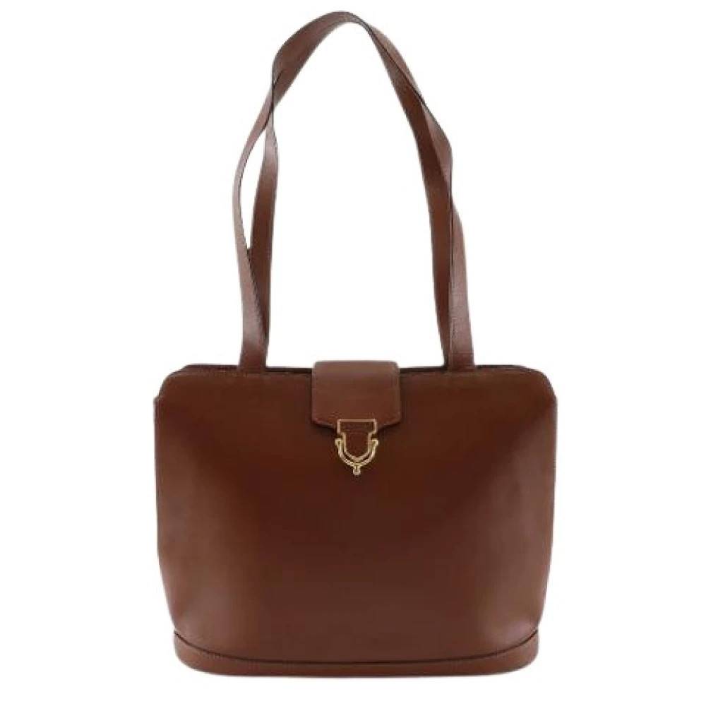 Celine Vintage Pre-owned Vintage Læder Skuldertaske - Vintage - Dame - Brun - ONE SIZE - Uld