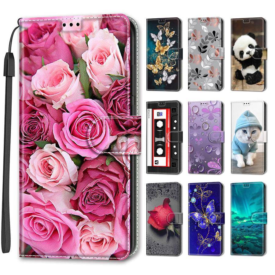 Lyxigt målat läderfodral plånbok bokstil skyddsfodral för Motorola Moto G85 5G/G75/G55 5G/G35/G34 5G/G24/G04/G15/G05/G84 5G/G54 5G/G24 Power