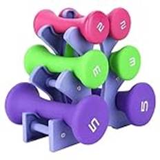 6st Gym Vikter,2lb 3lb 5lb Hand Fitness Vikter Set Hållare Rack Träningsutrustning