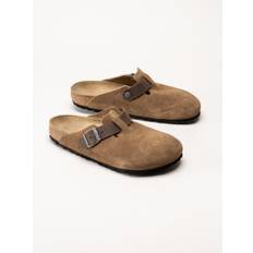Birkenstock - Arizona Boston suede regular - Bruna slip-in sandaler i mocka storlek 41 - Dark Tea (41)