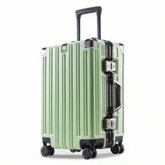 20/22/24/26/28 Inch Fashion Spinner Aluminum Frame Suitcase, Large Capacity Travel Luggage Travel Suitcase Suitcases Suit Case Carry On - Green - 20 inch,22 inch,24 inch,26 inch,28 inch