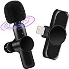 Lavalier Mikrofon Trådlös för IOS Lightning, [Plug-and-Play] Electight Trådlös Klämmikrofon, Bärbar Mikrofon 10H Långvarig för Inspelning YouTube TikTok Live Streaming Vlog