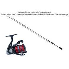 UL sæt Mikado Bixlite stang 198 cm 1-7 gram, Daiwa Ninja 23 LT 1000 hjul